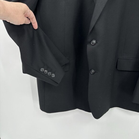jacket blazer sport coat wool classic travel suit separates black 52L - Picture 6 of 9
